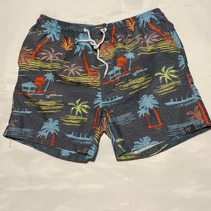 Medium  Board Shorts Mesh Lined Swim Trunks Drawstring Pocket